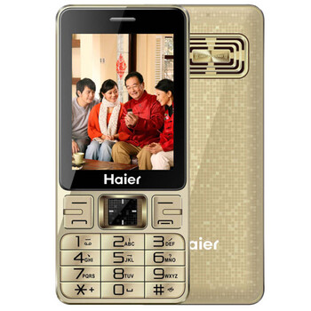 海尔（Haier）A210 移动联通2G老人手机 香槟金 官方标配