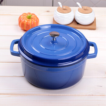 30cm 烧锅汤锅 炖锅 加厚搪瓷锅 烧锅火锅 26厘米蓝色炖锅