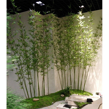 仿真竹子室外装饰加密塑料假竹子隔断屏风室内人造竹子绿植毛竹 有尾