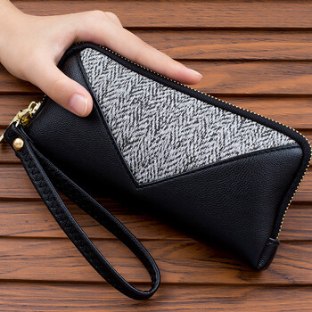 手机包女手拿2018新款6寸手机零钱包百搭手拿包女小包买菜钥匙包 黑色