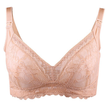 浦哺乳文胸聚拢有型防下垂怀孕期喂奶上托纯棉夏薄款 肤色 85c【图片