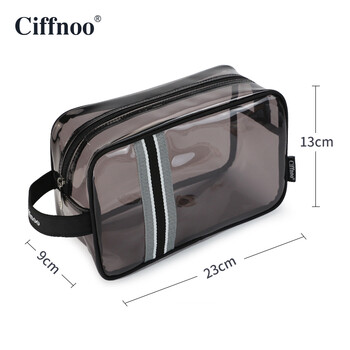琪斐诺（Ciffnoo） 洗漱包男便携式收纳包防水健身房小沐浴包旅行洗澡包透明 黑色 小号