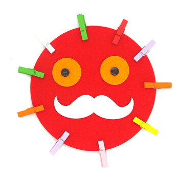 不织布手工幼儿园教具扣扣子拉链儿童自制益智游戏玩具非成品 太阳