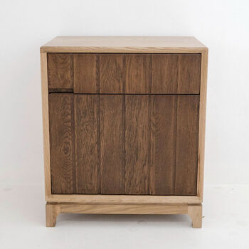 hr家道家具 储物类床头柜 边几 矮柜 抽屉柜子 白橡木书房小柜 新胡桃