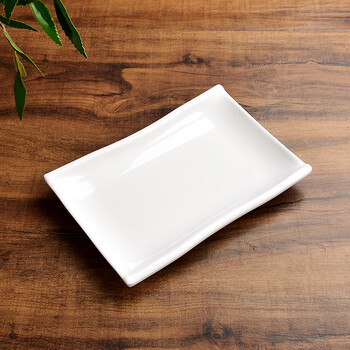 盘子寿司碟子蛋糕碟子耐摔耐用破损包赔a5白色a3168长方凸边碟78英寸