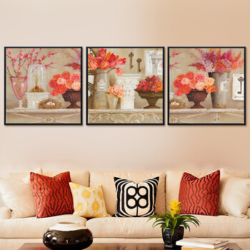 画北欧沙发背景墙现代简约三联卧室餐厅时尚简欧挂画壁画 幸福满溢 70