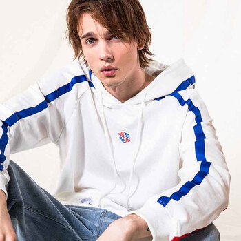 涉谷日系男装秋季新款青少年连帽撞色男女情侣休闲卫衣男潮流宽松外套