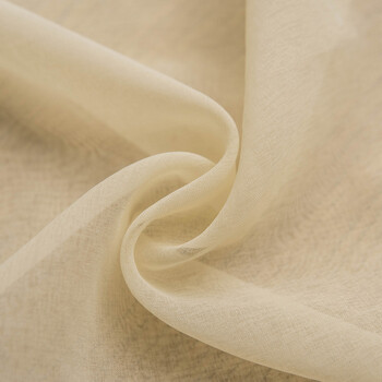 沙魔术贴窗帘白色沙帘布纱窗纱布料免打孔穿帘纱帘 鹅黄色 定制一米