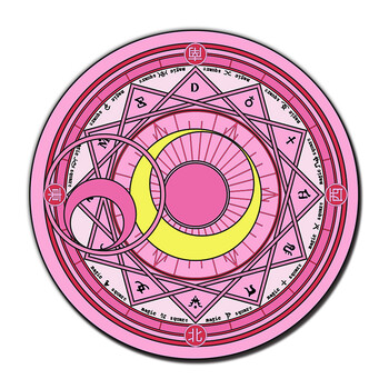 地垫卧室魔法阵圆形地毯可爱北欧风 樱粉 雪兔款 直径160cm