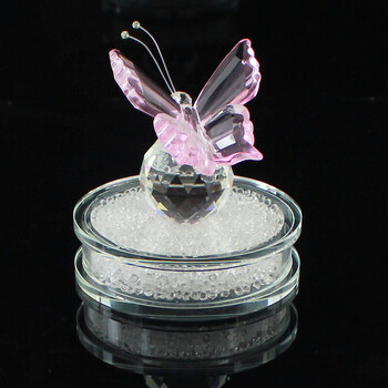 闪电客 创意汽车水晶蝴蝶摆件车载装饰用品车用车内饰品摆件香水座女