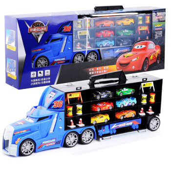 MINI AUTO儿童玩具仿真汽车模型货柜车汽车总动员赛车小汽车玩具男孩礼物 蓝色货柜收纳车