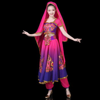 印度舞蹈服装女新款民族风女装天竺少女性感肚皮舞套装演出服送礼