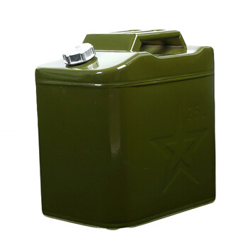 熠通 便携式汽油桶 三提手军绿色方汽油桶加厚汽车自备油桶 25升
