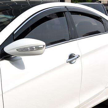 博紫适用于汽车晴雨挡 注塑半透明车窗雨挡雨眉 加厚带亮条专用晴雨挡