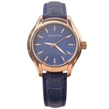 诺帝卡（NAUTICA）手表 石英蓝色皮带休闲时尚情侣表女表蓝色表盘NAI12002M
