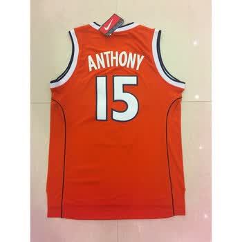 刺绣2018新款卡梅隆安东尼雪城大学15号球衣 桔红背心 黑色刺绣篮球服