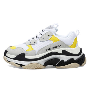 透气情侣鞋韩版学生潮复古原宿运动 白黄(35-44) 41【图片 价格 品牌