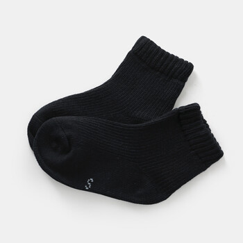 男童针织色短袜2018秋季秋秋款新款儿童袜宝宝棉袜袜子 黑色 3-5岁