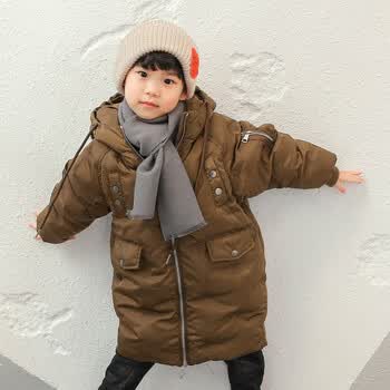 小男孩外套童装男童棉服2017冬季新款冬装儿童棉袄宝宝棉衣中长款外套