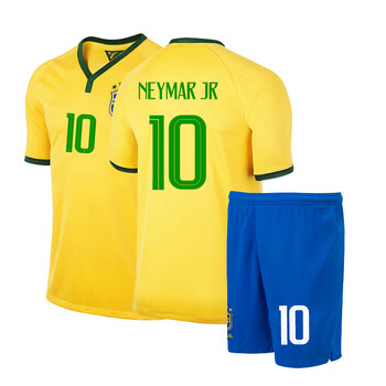 巴西队球衣2018内马尔10号足球服套装男女短袖儿童比赛球服印字号
