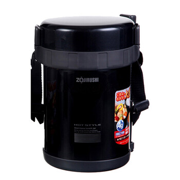 象印ZOJIRUSHI 保温饭盒1.8L不锈钢真空保温桶提锅便当盒饭盒SL-GF18 SL-GF18-BA黑色