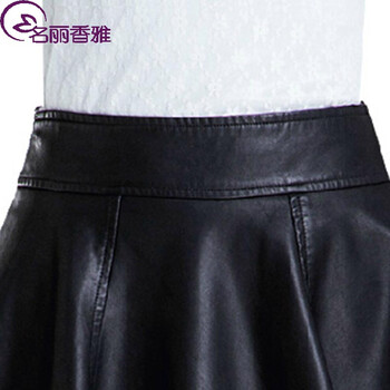 名丽香雅半身裙 秋冬上新女装PU皮短裙裤裙 一步包臀裙A0318 黑色 XL