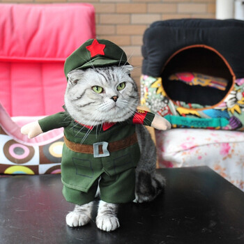 宠物变身装猫衣服狗衣服搞笑娱乐宠物衣服小狗贵宾英短蓝猫服饰 军装