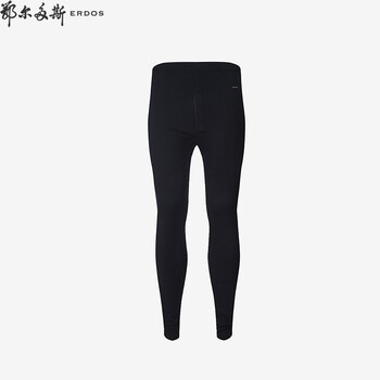 鄂尔多斯 羊绒混纺 男士弹力裤 纯黑 180/94B/99