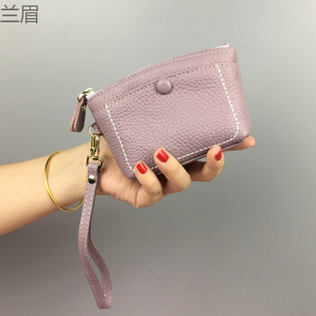 零钱包女手拿短款硬币拉链简约多功能韩版新款可爱手提小钱包 香芋紫