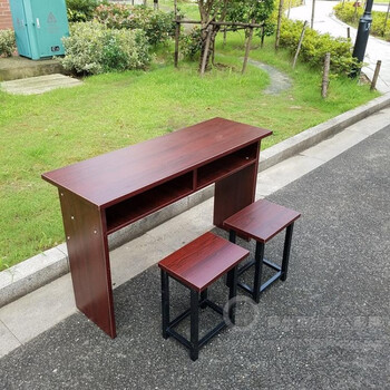 2米条桌椅组合简易折叠办公桌员工桌抖音 板式1.2米红胡桃色