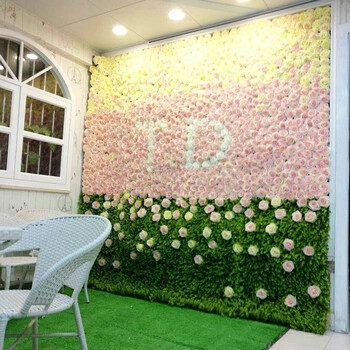仿真玫瑰花装饰墙婚礼植物墙草坪绿植墙背景墙垂直绿化墙挂壁花艺