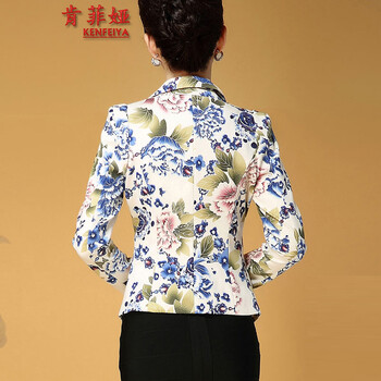 肯菲娅2016秋冬装新款大码女装气质修身百搭长袖一粒扣小西装短外套女 红色 2XL