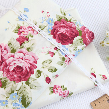 天使雅儿 欧式碎花纯棉斜纹布料床品面料床上用品床单被套手工DIY 汉城玫瑰 单买-B版 小花 一米
