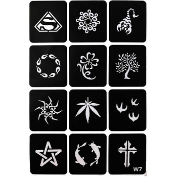 抖音同款半小纹身模板镂空模版 纹身模版w7