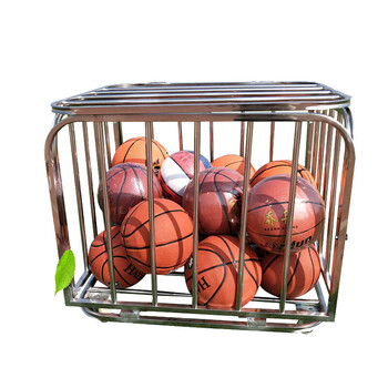 篮球框推车不锈钢篮球车装球车球类收纳筐折叠移动车幼儿园 小号70*60