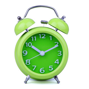 神器变态闹钟出口创意个性静音懒人学生闹铃静音床头钟 三寸立体绿色