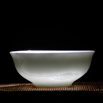 昌南陶瓷 功夫茶杯品茗杯景德镇刻花雕花玉瓷茶杯个人杯主人杯绿茶红