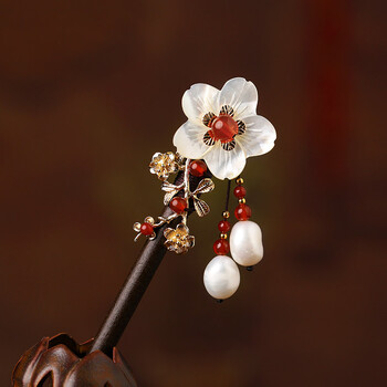 发簪古风中国风头饰饰品步摇公主流苏盘发簪子古代花发饰 簪长约18