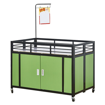 超市促销花车货架甩货车处理移动地摊售货车折叠促销台展示架 军绿色