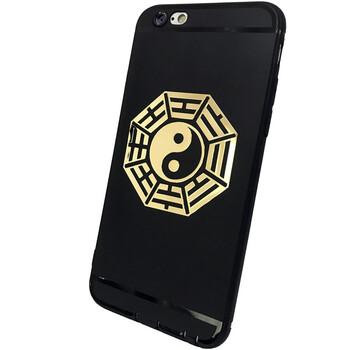 纯金属八卦图镀金贴 太极阴阳八卦手机贴纸diy创意金属装饰贴 金色【5