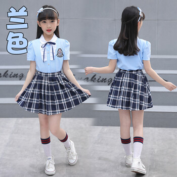 小学生六一儿童节二三四五年级毕业照校服运动会开幕式表演出服装 女