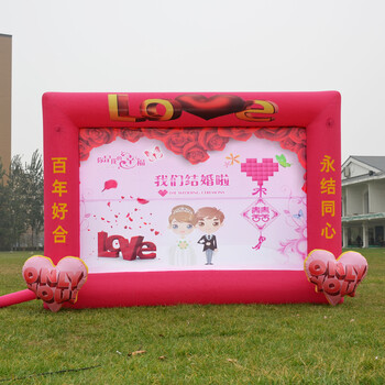 灯光婚庆充气拱门背景墙气模夜光婚礼结婚喷绘彩虹门气拱门发光新品 4