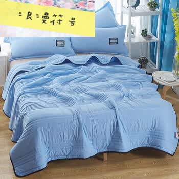 被可水洗夏被空调被双人夏季水洗棉学生宿舍薄被子单人sn7436 深蓝色