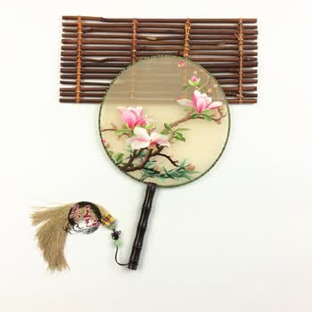 团扇扇子女苏绣手工中式古典丝绸刺绣扇中国特色工艺礼品送老外礼品