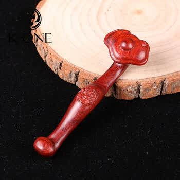 k-one 印度小叶紫檀手工木质雕刻如意文玩手把件红木把玩件