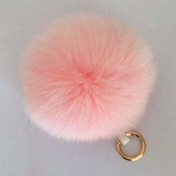 汽车男女包包挂件挂饰毛绒超大 狐狸毛毛球韩系创意礼物抖音 淡粉色11