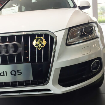 汽车中网改装车标车饰 金属车标装饰贴标 中网标一枚 银色款 标致301