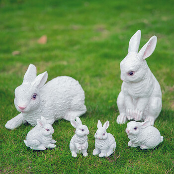 花园庭院装饰摆件户外园艺阳台装饰摆件树脂小动物工艺品仿真兔子摆件