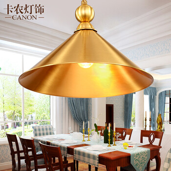 卡农灯饰全铜吊灯过道玄关吊灯吧台吊灯餐厅灯美式吊灯简约 全铜小吊灯