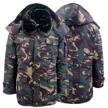 军大衣作训大衣男款虎斑猎人冬季加厚棉大衣防风防水 猎人特战迷彩